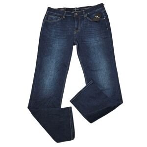 7 For All Mankind Denim Jeans Mens 36x33 Dark Wash The Straight Titan $198 NEW